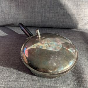 Vintage English Silver MFG CORP Crumb Tray with Black Handle, Made In The USA